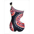 thumbnail image 3 of Womens Trendy Off Shoulder Ruffle Bikini Tummy Control Set High Waist Triangle Two Piece Swimsuit Bathing Suits Slim Fit Summer Beachwear Multicolor L, 3 of 4