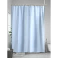 thumbnail image 5 of Fsddascl Blue White Stripe Shower Curtain Set - 72" x 78" Washable Bathtub Curtain with 12 Hooks, Modern Minimalist Geometric Striped Waterproof Fabric Stall Shower Curtains for Bathroom/Bathtub, 5 of 6