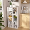 thumbnail image 2 of 6 Cube Open Shelf Bookcase, 62in Tall Dresser for Bedroom Storage Organizer Chest for Closet Bedside Nursery Laundry Living Room Entryway Hallway, 15.75*9.25*62.36 in Display Standing Shelf, 2 of 7