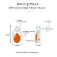 thumbnail image 5 of Rosec Jewels Fire Opal Teardrop Stud Earrings for Women (5X7 mm Pear Shape, AAA Grade) - Opal Diamond Earrings - with Jewelry Box, 925 Sterling Silver, 5 of 7