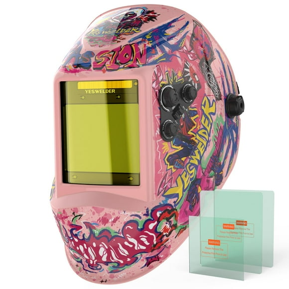 Casco de soldadura YESWELDER LYG-M800H-PK con oscurecimiento automático de 3.93 pulgadas