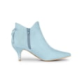 thumbnail image 4 of BLISSFUL STEP Women's Ankle Boots Pointed Toe Kitten Heel Faux Suede Dress Side Zipper Boots  Sky Blue 9, 4 of 8