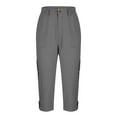 thumbnail image 5 of Capri Pants for Women 2025 Summer Lightweight High Waist Casual Cago Capris with Pockets Womens Cropped Pants, 5 of 7