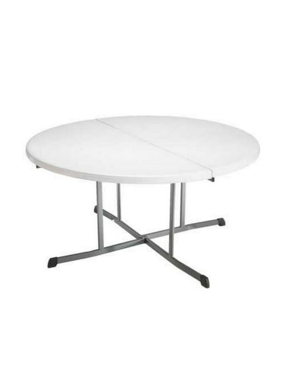 Lifetime 60 inch Round Table, Indoor/Outdoor Commercial, White Granite (25402)