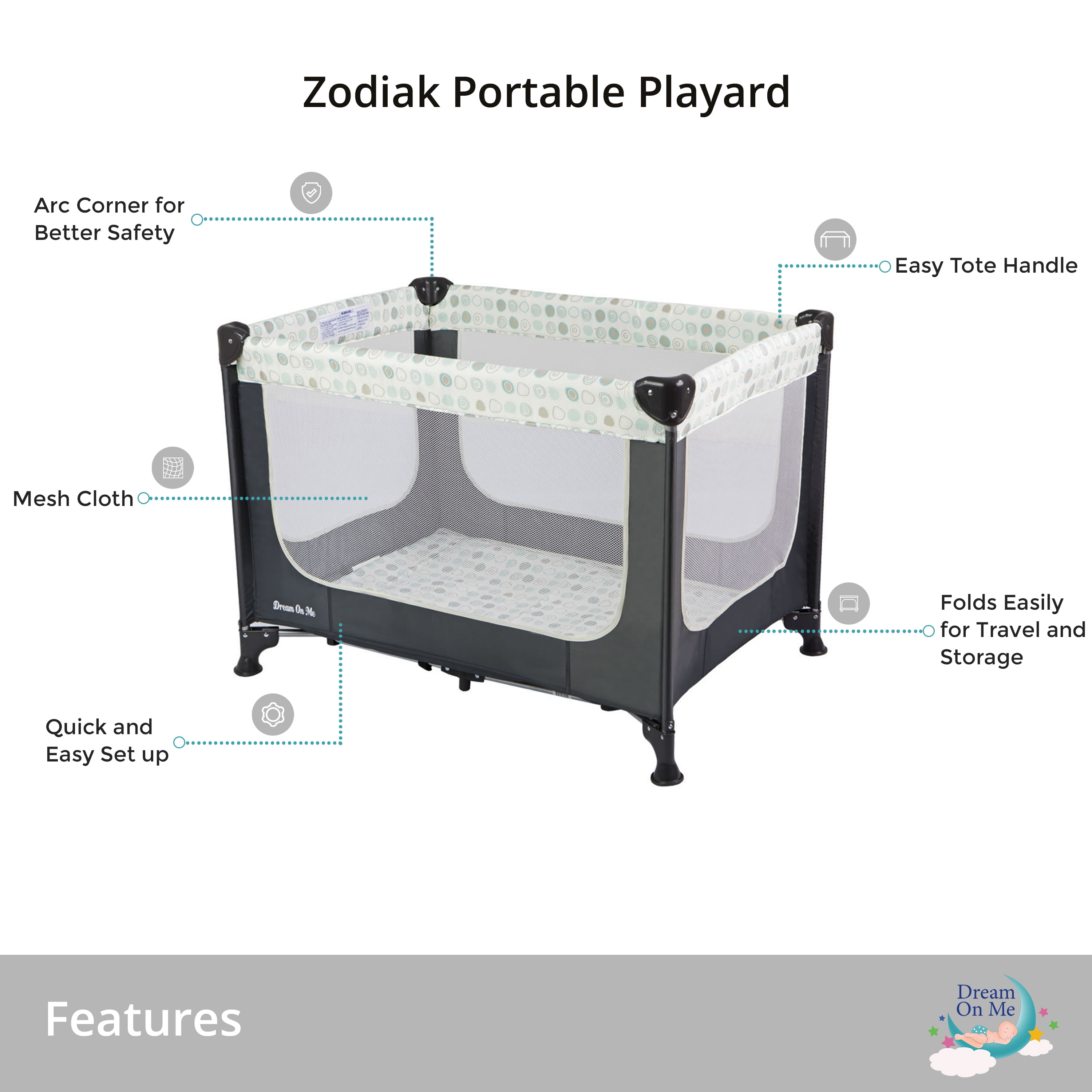 dream on me zodiak portable playard