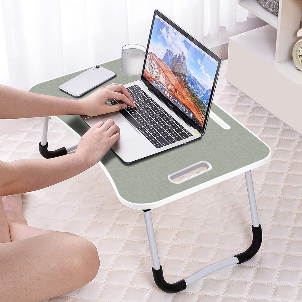 Portable Lap Standing Desk（Black） Laptop Desk,Portable Foldable Laptop Tray Table，Breakfast Tray with Foldable Legs 