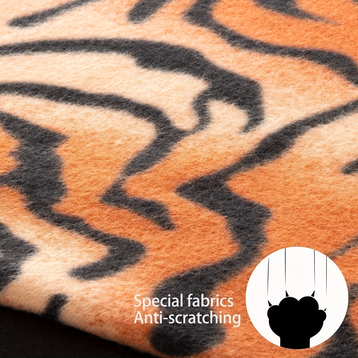 Interactive cat toy rocking activity mat for playing with cats, featuring a scratching area, hanging toys, and rolling balls