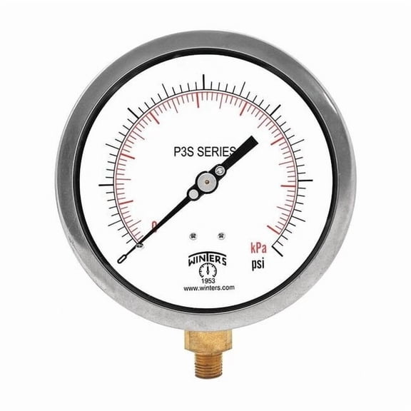 Winters Compound Gauge,6" Dial Size,Black P3S6077