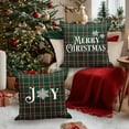 thumbnail image 3 of 20x20 Christmas Throw Pillow Covers Set of 2, Plaid Christmas Pillow Covers Decorative Pillow Covers Xmas Cushion Cases for Farmhouse Home Room Couch Sofa Decor (Dark Green), 3 of 4
