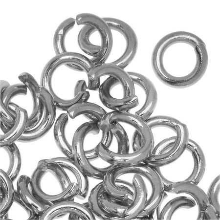 Jump Rings, Open 5mm Diameter 19 Gauge, 50 Pieces, Stainless Steel