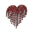 thumbnail image 5 of Broche de borla en forma de corazón, aleación brillante, broche de diamantes de imitación rojos, joyería para fiestas de baile y citas, 5 of 5