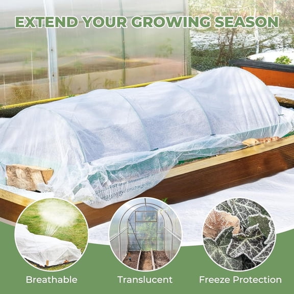 Plant Frost Blanket Heavy Duty, 30G Non-Woven Breathable Cover For Garden Beds Vegetable Rows Container Plants, Freeze Protection Extend Growing Season For Outdoor Potted Flowers