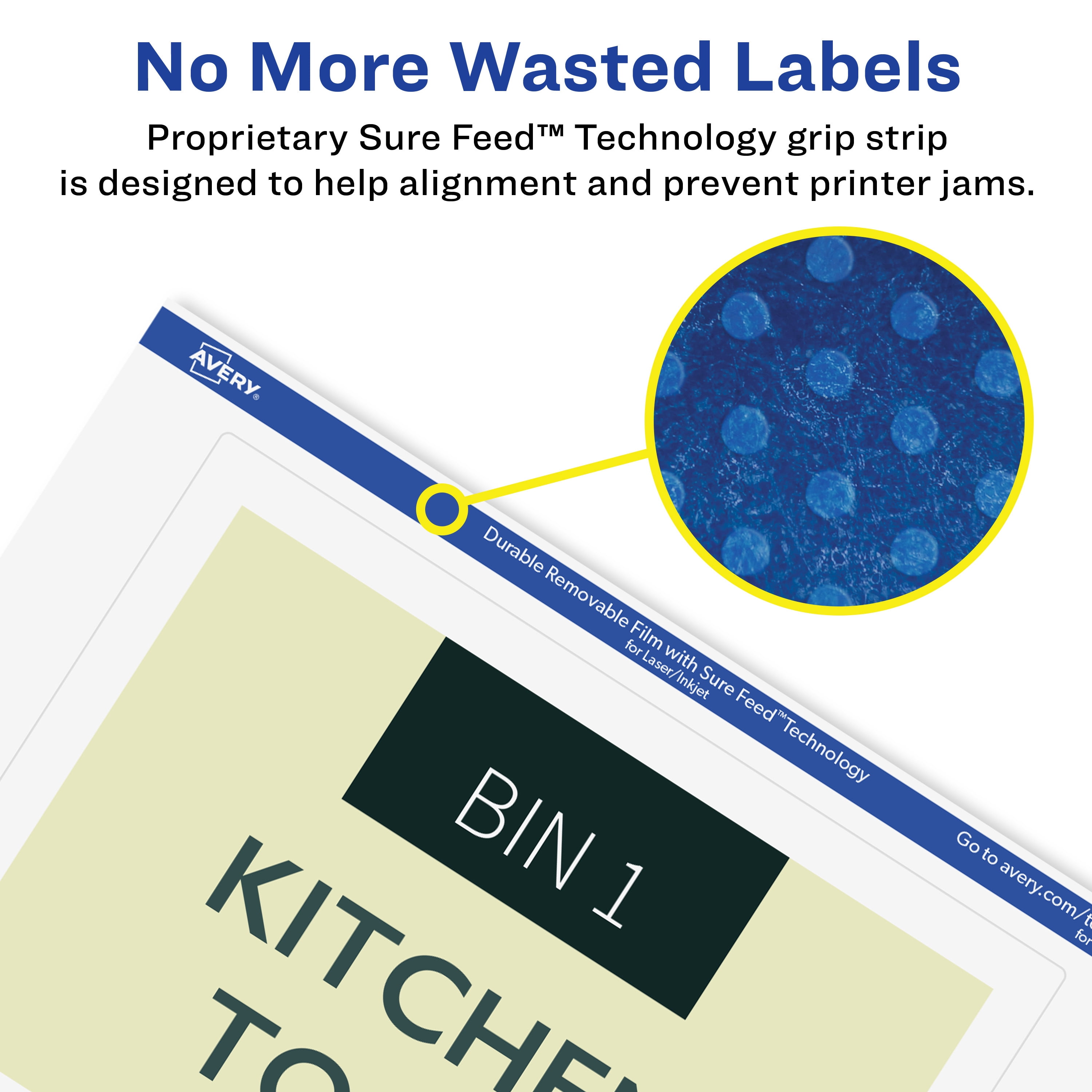 Avery Durable Removable Rectangle Labels, 5" x 7", 50 Labels