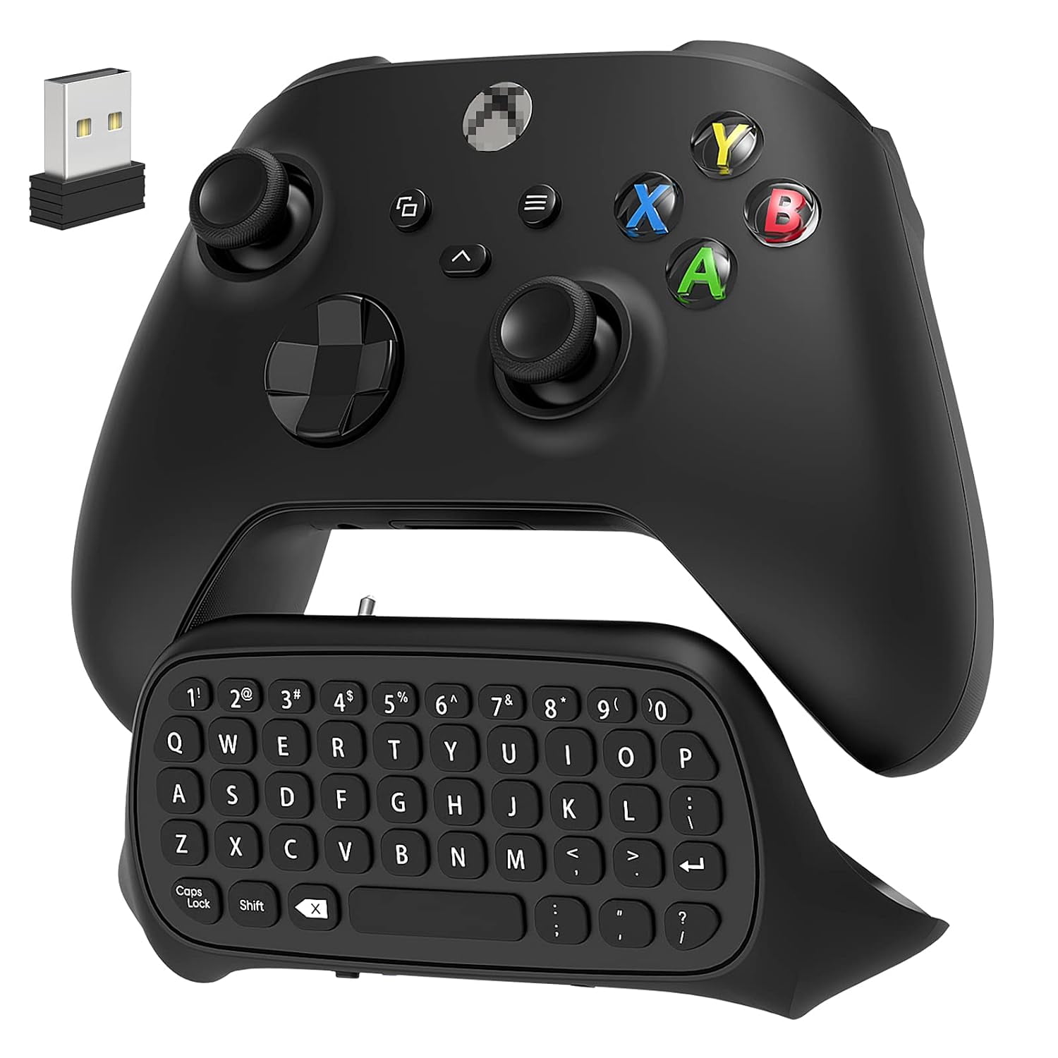 Keyboard for Xbox Series X/S/One/One S Controller, Wireless Chatpad Bluetooth Gaming Keypad with USB Receiver,Built-in Speaker,3.5mm Audio Jack Accessories for Xbox (Controller Not Included),White
