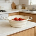 thumbnail image 6 of Collapsible Colander with Handle, Silicone Kitchen Colander for Easy Storage,Four-side Fast Draining Silicone Draining Basket, Perfect for Fruits Vegetables (Beige), 6 of 7