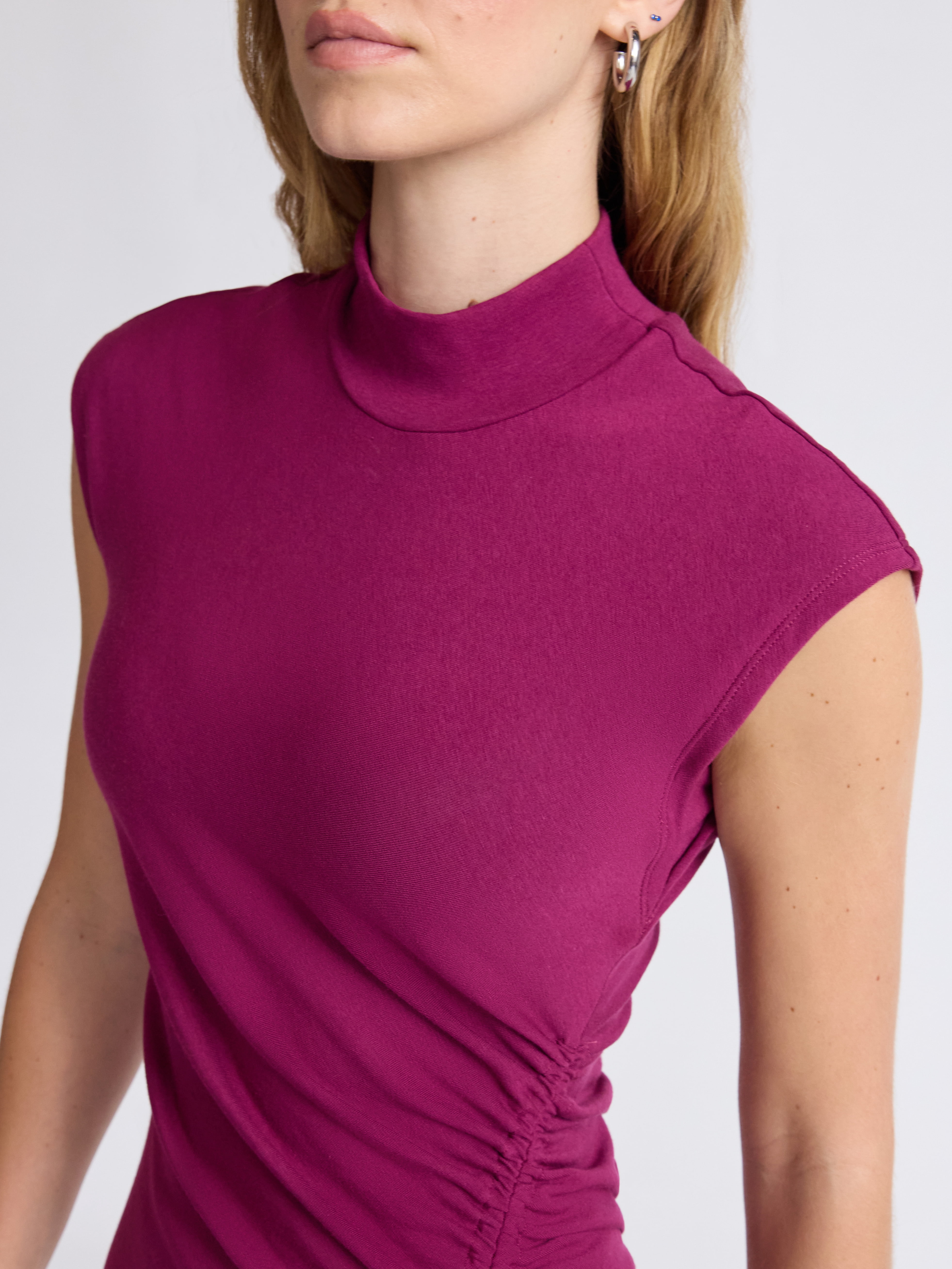 Scoop Women’s Jersey Knit Maxi Dress with Side Ruching, Sizes XS-XXL