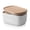 Soft White, variant on Ceramic Butter Dish, Extra Large Butter Keeper for Countertop or Fridge, Airtight Butter Container with Wooden Lid, Farmhouse Kitchen Decor and Accessories, Freezer Safe