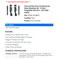 thumbnail image 2 of Front and Rear Strut Coil Spring and Shock Absorbers Kit - 4 Piece - Compatible with 2013 - 2016 GMC Acadia 2014 2015, 2 of 2