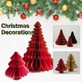 ZY11/8 Inch Paper Christmas Tree Centerpiece Decoration, Red Gold