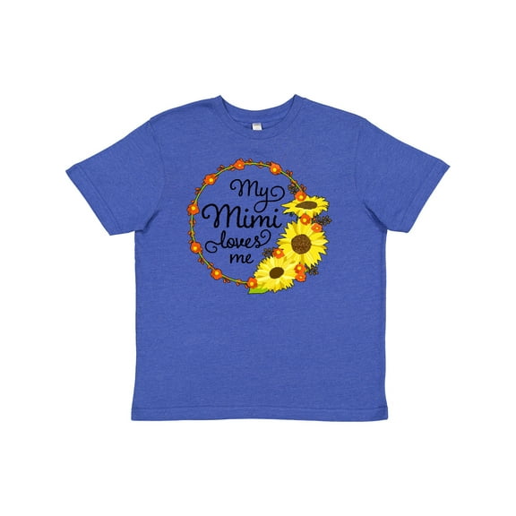 Inktastic My Mimi Loves Me with Sunflower Wreath Youth T-Shirt