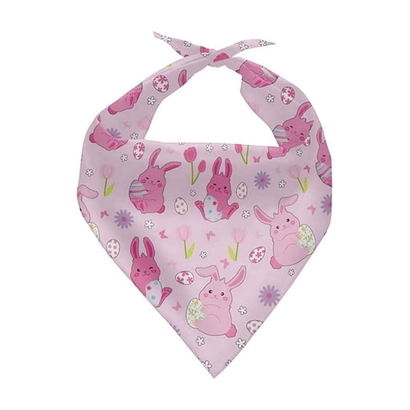 Linnome Easter Dog Bandana Adjustable Pet Kerchief Home Outdoor Grooming Easter Holiday Pet Decor Soft Breathable Comfortable Accessory
