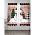 thumbnail image 2 of Christmas Snowman Sheer Curtains 63 Inch Long 2 Panels, Xmas Tree Snowflake Wood Grain Light Filtering Rod Pocket Semi Sheer Curtains, Sheer Voile Drapes for Living Room Bedroom, 52"x63", 2 of 5