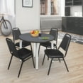 thumbnail image 2 of Regency Kahlo 36 in. Round Breakroom Table- Grey Top, Chrome Base & 4 Restaurant Stack Chairs- Black, 2 of 8