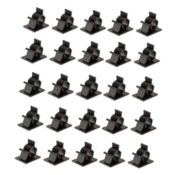 100 piezas de soportes de cables autoadhesivos, organizadores de cables ajustables, abrazaderas para gestión de cables para colgar y ordenar cables, clips para cables
