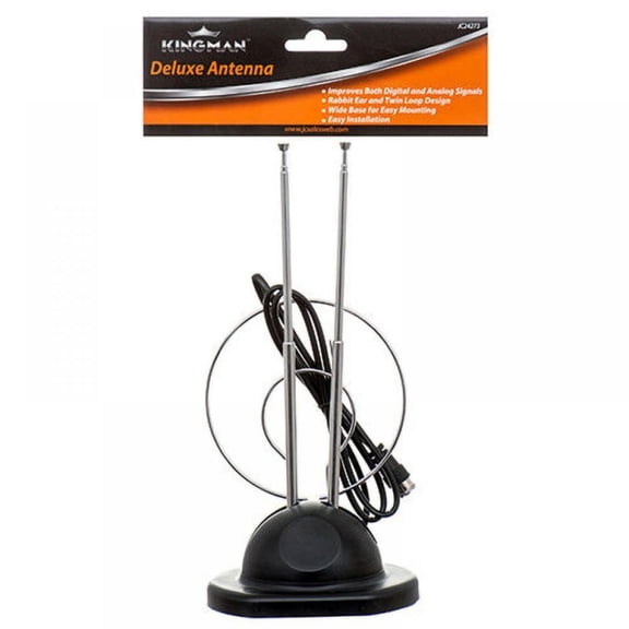 Indoor TV Antenna Rabbit Ear Shape Dual Loop Coaxial Signal Receiver For Digital Television Box/Portable Plastic Television Antenna Receivers