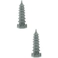 thumbnail image 6 of 2 Pc Asian Garden Decor Tabletop Bonsai Lantern Pagoda Statue Home Accents, 6 of 7