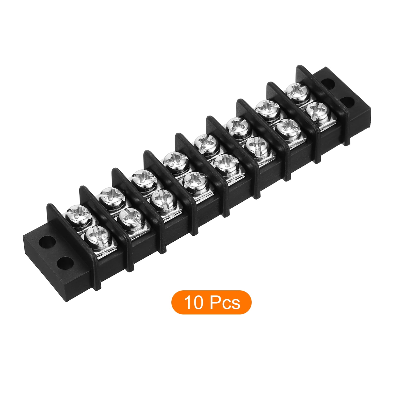 10 Pcs 8 Positions Terminal Block 300V 20A 9.5mm Pitch Dual Rows 8 Circuits DIN Row Screw Terminals Strip
