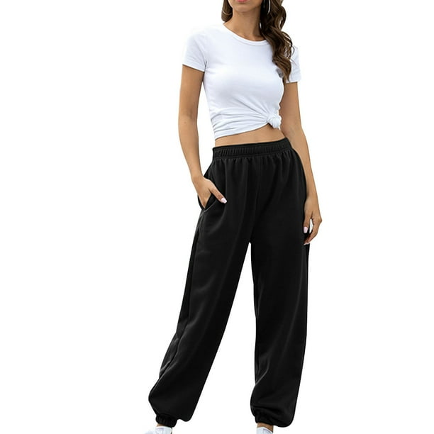 Qarigey Wayren - Pantalones de chándal con parte inferior cerrada para mujer con bolsillos, pantalones de entrenamiento de cintura alta, pantalones Prendas para la parte inferior del cuerpo Type7 NO7 Qarigey AP002156-11
