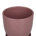 thumbnail image 6 of DecMode 8", 6", 5"H Indoor Outdoor Pink Porcelain Planter with Attached Saucer (3 Count), 6 of 10