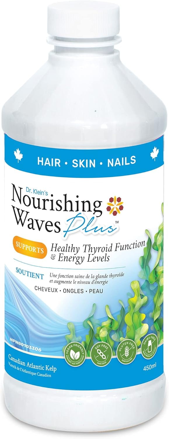 Dr. Klein's Dr. Klein's Nourishing Waves Plus Liquid. Hair Skin & Nails Vitamins. Helps Maintain Healthy Hair, Skin & Nails with Biotin, Vitamin B Complex. Thyroid Support With Kelp, Iodine & Silicon. 450 mL