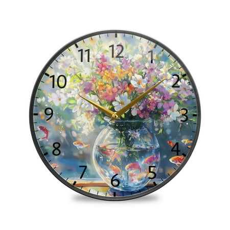 BZSMCE Wall Clock Acrylic Size:9.5*9.5in/11.9*11.9in Sunlit Aquatic Haven Design Pattern Clock