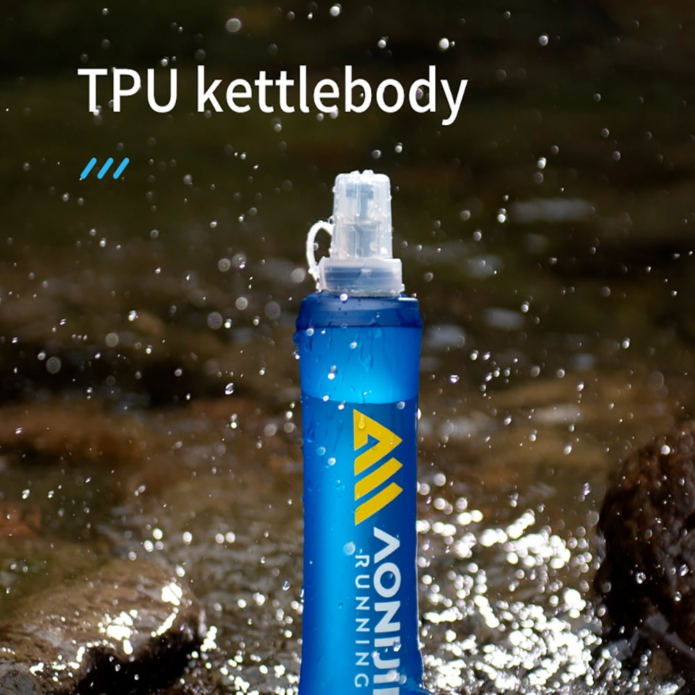AONIJIE TPU Soft Flask Water Bottle Collapsible Running Flask for Hydration Pack, BPA Free, Wide Opening, for Outdoor Sports Hydration