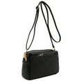 thumbnail image 2 of Bolso bandolera pequeño FashionPuzzle con triple cremallera negro Talla unica, 2 of 5