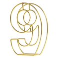 thumbnail image 6 of Balsa Circle 8" Gold 9 Metal 3D Wire Alphabet Number Sign Wedding Party Bar Tabletop Decorations, 6 of 6