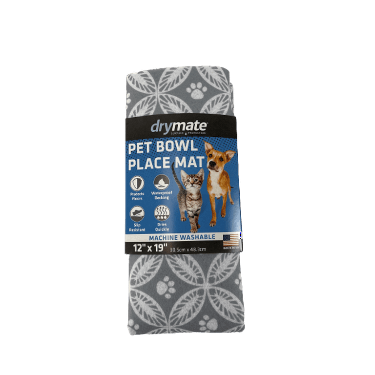  Drymate Pet Bowl Placemat, Dog & Cat Food Feeding Mat -  Absorbent Fabric, Waterproof Backing, Slip-Resistant - Machine  Washable/Durable (USA Made) (12” x 20”) (Indigo) : Pet Supplies