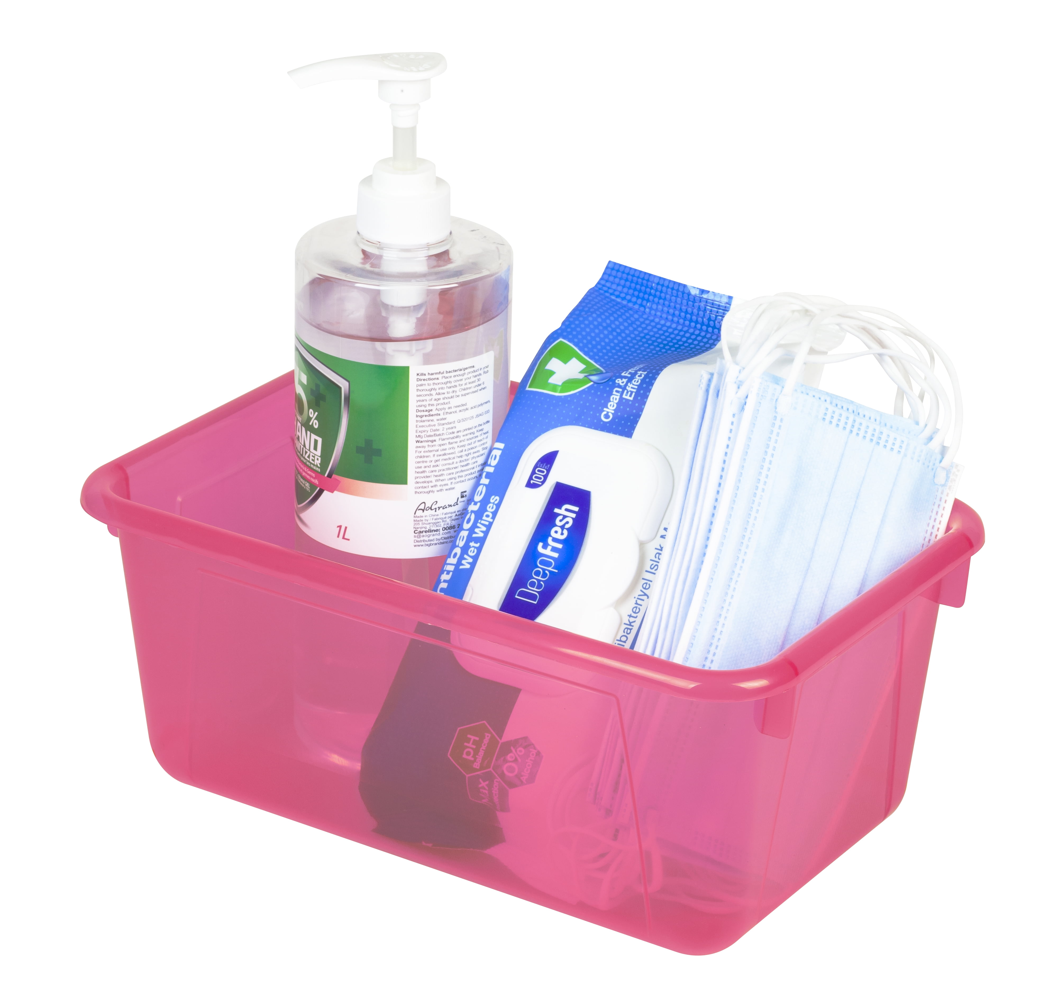 Pen+Gear Plastic Small Cubby Bin, Tint Pink, 5-Pack