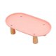 thumbnail image 3 of Soporte para comedero de gato con patas de madera resistentes, antivómitos, para mascotas. Rosa 31cmx17cm, 3 of 9