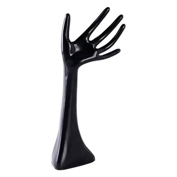 Maniquí de mano femenina de 12 pulgadas, modelo de exhibición de manos, guantes, modelo de joyería, soporte para Un negro