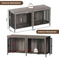 thumbnail image 5 of POAO 63" L Dog Crate Furniture for 2 Dogs,Heavy Duty Double Dog Crates for Small Dogs(20-35 Pounds),Dog Kennel Furniture Indoor as TV Stand,Gray, 5 of 7