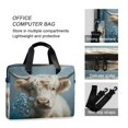 thumbnail image 4 of 16" Laptop Briefcase for Work Travel Laptop Shoulder Bag Carrying Handbag Laptop Case Highland Cow and Blue Flowers, 4 of 8