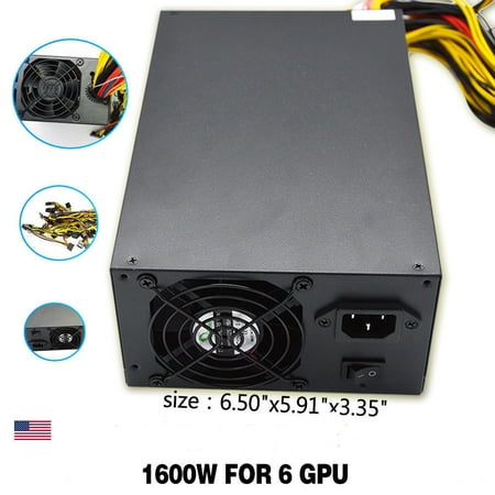 1600W Power Supply For 6GPU Eth Rig Ethereum Coin Mining Miner Dedicated 90 Gold High Efficiency Stable Performance
