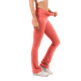 thumbnail image 4 of Flare Yoga Leggings with Pockets High Waist Stretchy Super Soft Workout Yoga Pants Coral Pink 3X, 4 of 4