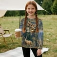 thumbnail image 5 of Garronmavis Deers Girls Long Sleeve T-Shirts Size 7-8 Comfortable Camo Forests Girls Basic Tees Blouses Stylish Kids Basic Soft Long Sleeve Tees Top Soft Fall Winter Clothes, 5 of 7