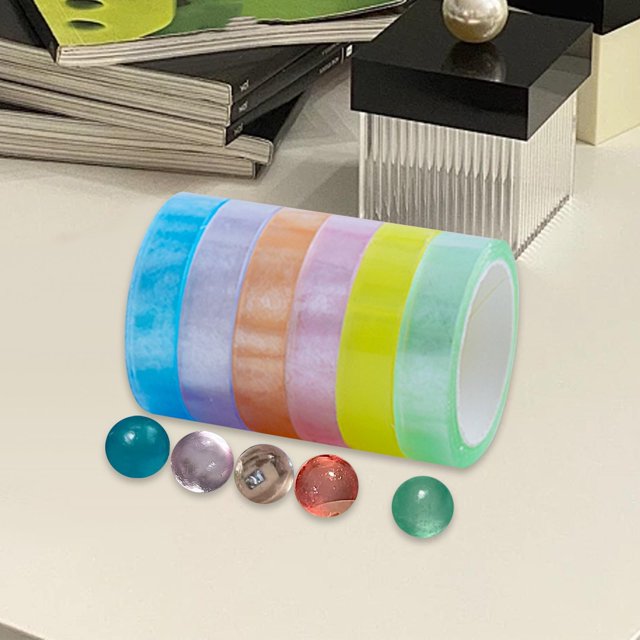 Cintas de bola pegajosa 6x Toyes sensoriales Sensorales divertidos de 5 m Longitud Longitud de color Roll Cintas para cumpleaños Relajantes vacaciones