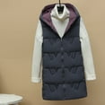 thumbnail image 5 of HongQid Women's Long Puffer Vest Casual Sleeveless Reversible Mid Length Puffy Jacket with Hood, 5 of 8