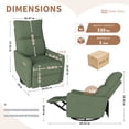 thumbnail image 6 of Leumius Swivel Recliner Chair,270° Swivel Rocker Chair for Adults,Small Rocking Recliner for Small Spaces, Upholstered Fabric Glider Recliner Nursery,Living Room Chair,Theater SeatingDark Green, 6 of 17